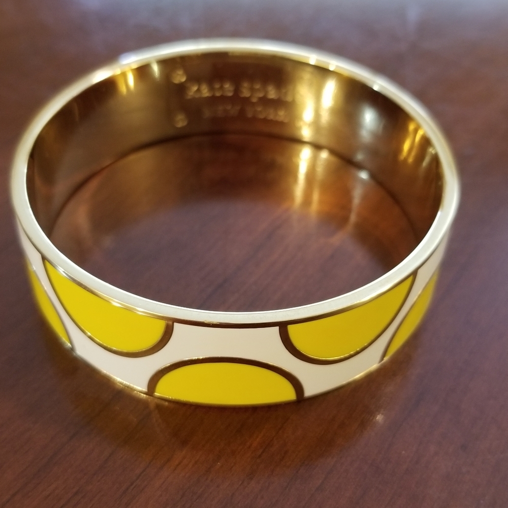 Kate Spade A Place In The Sun Gold And White Bangle Bracelet - Picture 3 of 12